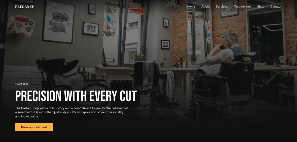 Moderna Web stranica za frizerski salon Elegance